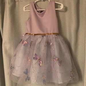 Girls purple butterfly dress, size 4